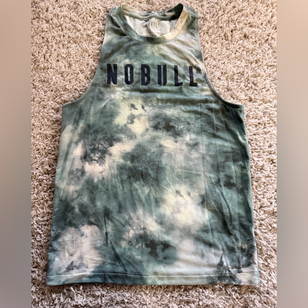 NOBULL Green and White Tie-Dye Tank